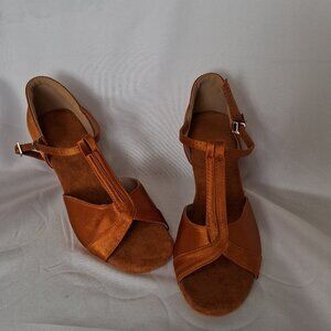 Asmax Burnt Orange Ballroom Dance Shoes Size 6.5